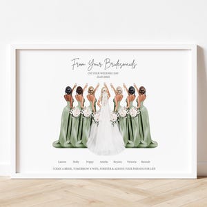 Personalised Wedding gift, Bridesmaid Print, Bridesmaid gift, Bridal Party gift, Bride Gift, Custom bridal party print