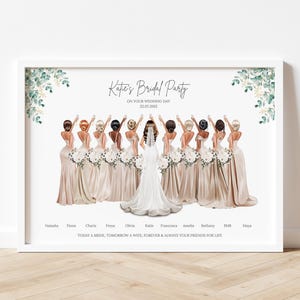 Personalised Wedding gift, Bridesmaid Print, Bridesmaid gift, Bridal Party gift, Bride Gift, Custom bridal party print