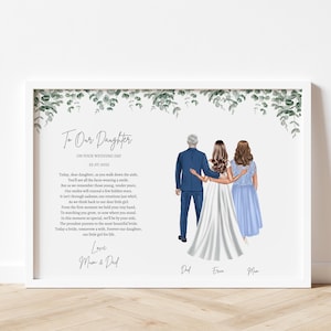 Presente de casamento para filha Impressão de casamento personalizada para filha dos pais da noiva Presenteie sua filha no dia do seu casamento personalizado
