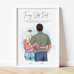 Personalised gift for step dad Father's Day Gift for stepfather Custom Step Dad Print Birthday gift for Bonus Dad from Daughter Fathers Day