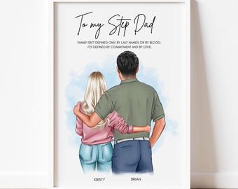 Personalised gift for step dad Father's Day Gift for stepfather Custom Step Dad Print Birthday gift for Bonus Dad from Daughter Fathers Day