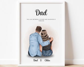 Personalised Father's Day Gift Custom Dad Print Birthday gift for Dad from Daughter Fathers Day Gifts for Dad Grandad