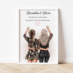 Best Friend Gift Gift For Her Personalised print for Best friend Gifts BFF Print Friendship Quote