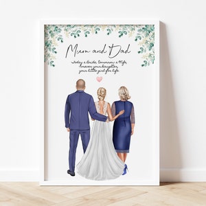Gepersonaliseerd cadeau voor cadeau ouders van de bruid, ouders van de bruid aangepast, bruiloft, dochter, moeder, moeder, cadeau, huwelijkscadeau, cadeau bruid