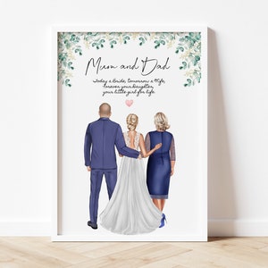 Personalised gift for Parents of the Bride Gift, Parents of the Bride Custom, Wedding, Daughter, Mum, Mother, Gift, Wedding Gift, Bride Gift