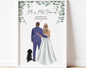 Personalised Wedding gift for couple,Bride and Groom Custom Print, Wedding Print Couple, Wedding present for Couple,