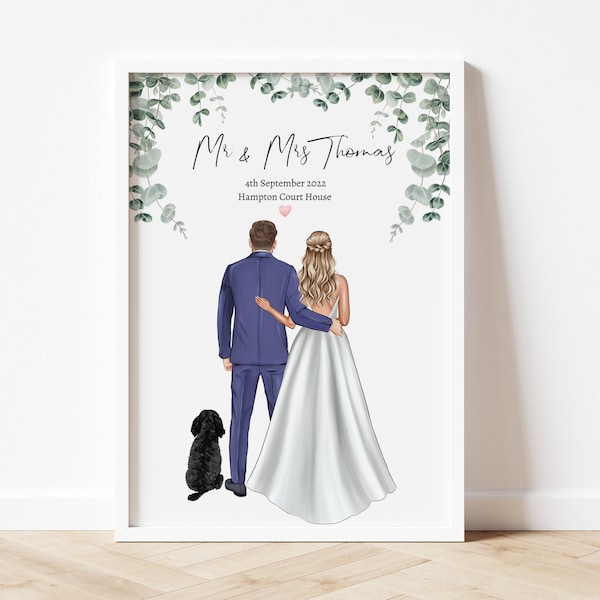 Personalised Wedding gift for couple,Bride and Groom Custom Print, Wedding Print Couple, Wedding present for Couple,