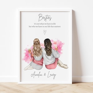 Best Friend Print Personalised Print Quote Wall Art Best Friend Gift Birthday Gift for Her Gift for Friend, Bestie Gifts,