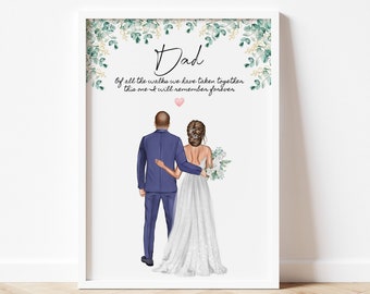 Father of the Bride Gift, Personalised gift for Father of the Bride Print, Wedding Gift, Gift for Dad, Wedding Print