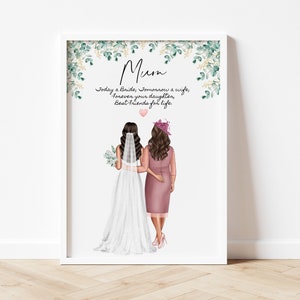 Gepersonaliseerde moeder van de bruid cadeau, moeder van de bruid aangepast, bruiloft, dochter, moeder, moeder, cadeau, huwelijkscadeau, bruid cadeau