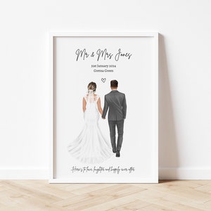 Regalo de boda personalizado para pareja, impresión personalizada de novios, impresión de boda para pareja, regalo de boda para pareja,