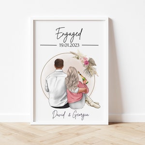 Regalo di fidanzamento regalo personalizzato per il fidanzamento regalo per la coppia Stampa di fidanzamento Regali di fidanzamento Regalo di anniversario
