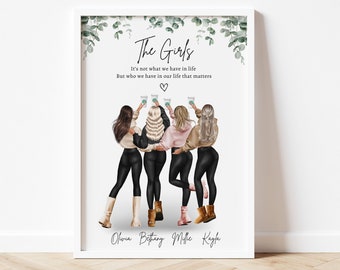 Group Friendship Print Friends gift Best Friend Gift Best Friend Print Group of Friends Print Gift for Her, Gift for Friends