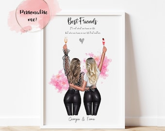 Gift for best friend birthday present famous friends personalised gift VA065 