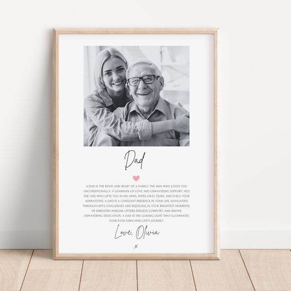 Personalised photo Gift for Dad Christmas present for Dad Print Personalised Father's Day Gift Custom Dad PrintBirthday gift for Dad