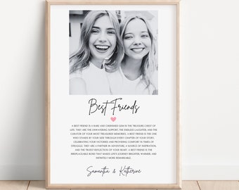 Personalised Photo Best Friend Print Personalised Print Best Friend Gift Birthday Gift for Her Gift for Friend Bestie Gifts,