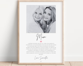 Personalized Photo Print Gift for Mum: Custom Mother's Day Art