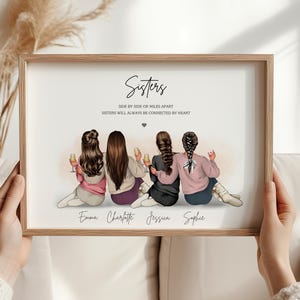 Personalised gift for sister custom gifts sisters group print personalised print for sisters Christmas gift for her unique gift for sister