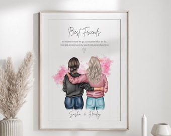 Christmas Gift for Best Friend Print Personalised Print Best Friend Gift Birthday Gift for Her Gift for Friend Bestie Gifts,