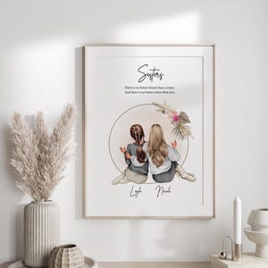 Sister Gift - Personalised Gift Sister print,  gifts for her, Sisters Custom Birthday gift , Birthday gift for sister