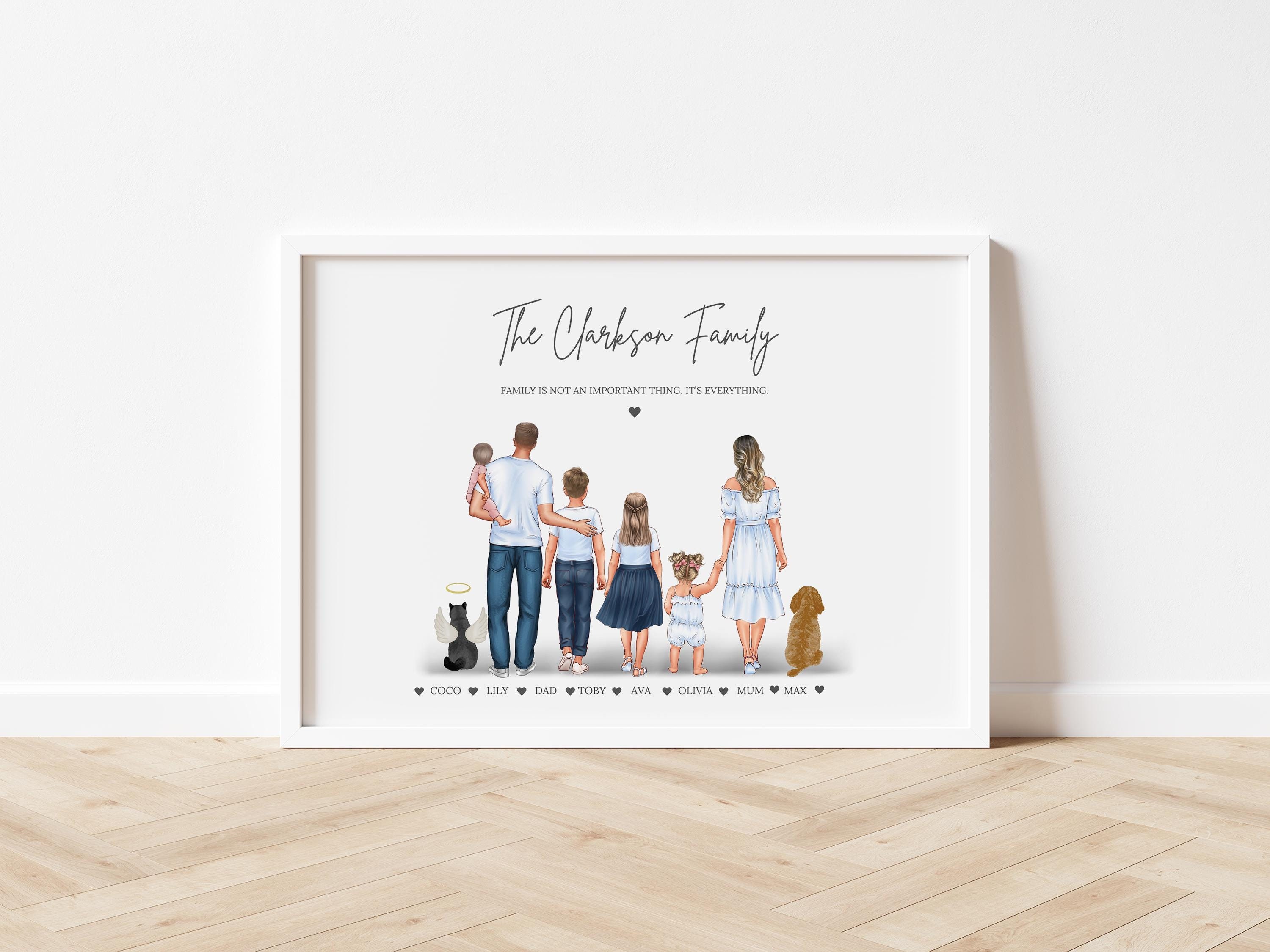 Personalised Family Print gift for Christmas Family portrait print gift for mum gift Our family Print custom Gifts For Family Christmas