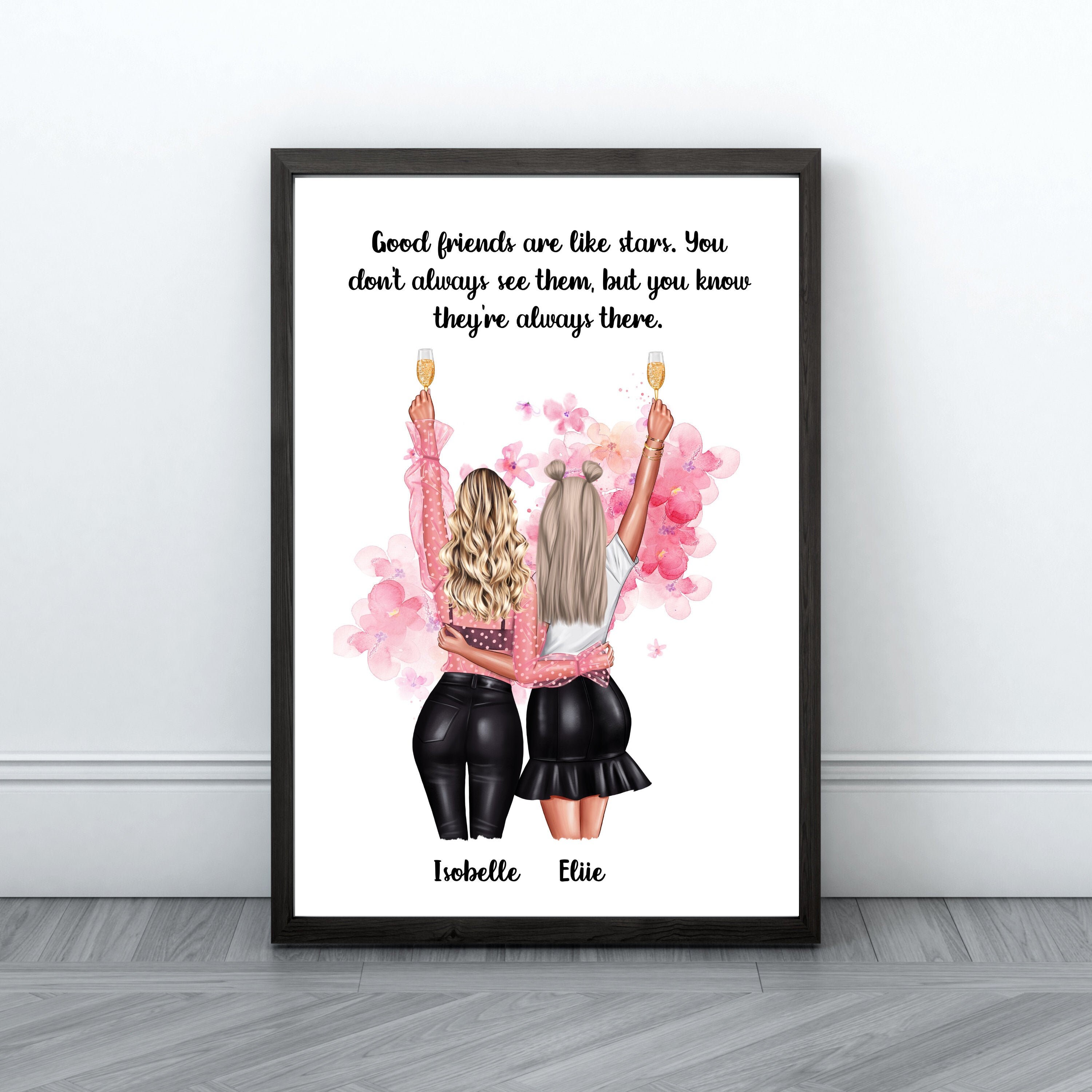 Best Friend Print Personalised Print Quote Wall Art Best | Etsy