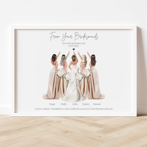 Personalised Wedding gift, Bridesmaid Print, Bridesmaid gift, Bridal Party gift, Bride Gift, Custom bridal party print