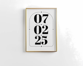 Personalised Special Date Print, Custom Date Wall Art, Anniversary Gift, Wedding Keepsake, Birthday Poster, Minimalist Home Decor