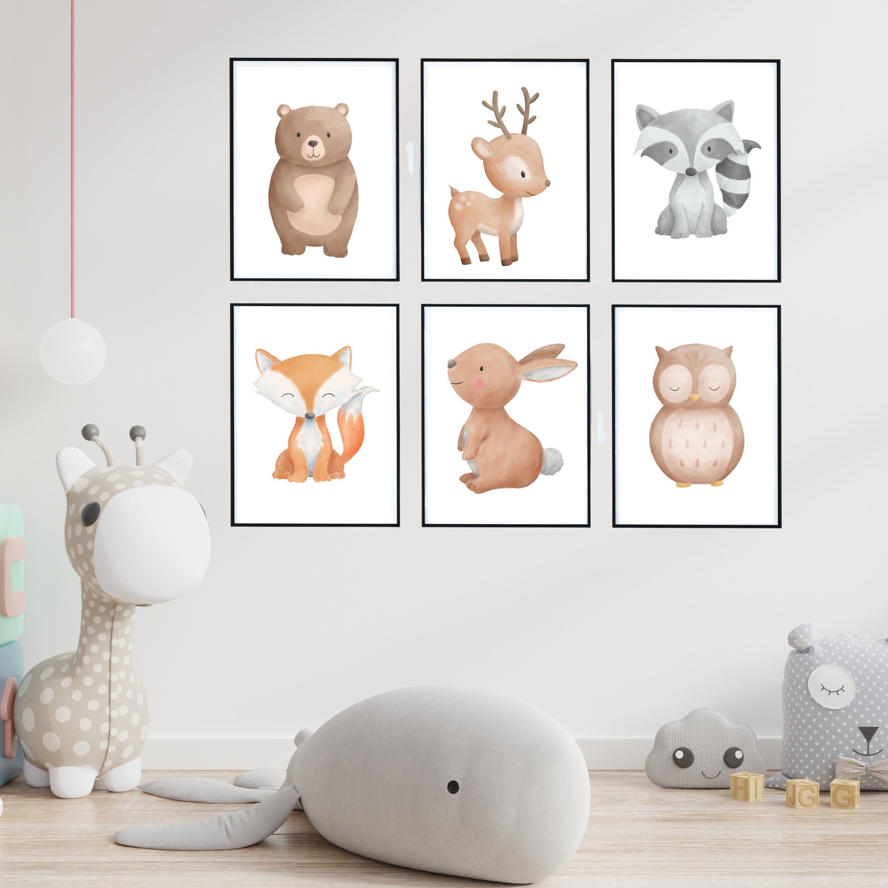Waldtiere Kinderzimmer Wandbild Baby Wald Tiere Kinderzimmer | Etsy