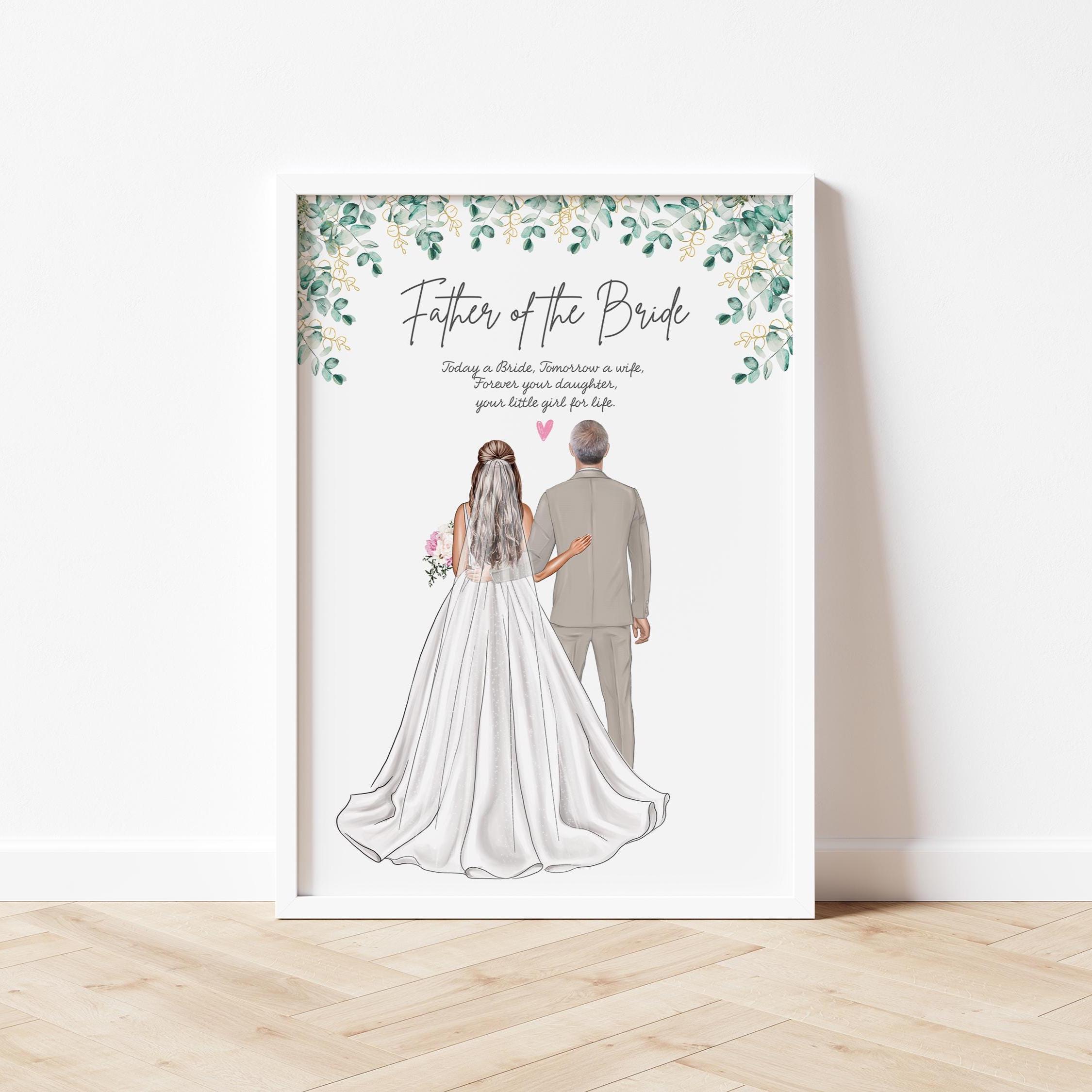 Regalo per il padre della sposa, regalo personalizzato per la stampa del padre della sposa, regalo di nozze, regalo per papà, stampa di nozze - Italia