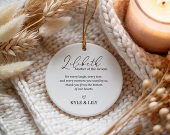 Personalisierte Hochzeit Danke Ornament, Hochzeit Geschenk, Brautjungfer Andenken, Mutter der Braut Geschenk, Trauzeugin Spielerei