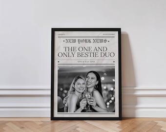 Personalised Best Friend Definition Print, Custom Photo Wall Art, Friendship Quote Gift, Bestie Birthday Present, Meaningful Keepsake