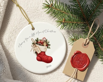 Christmas Memorial Bauble, Personalised Stocking Ornament, Remembrance Gift for Mum Dad, Loved One In Memory, Christmas Keepsake