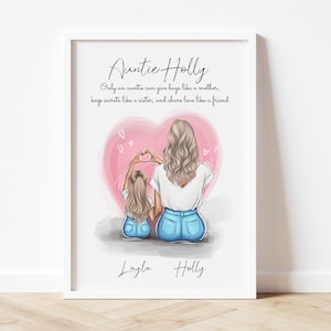 Auntie Gift - Personalised Gift Auntie print,  gifts for her, Auntie and niece, Custom Birthday gift , Birthday gift from niece