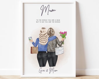 Personalised Mothers Day Gift, Mothers Day Print, Mum Gift, Gift for Mum, Mother and Daughter Present, Christmas gift for Mum, Gift For Her