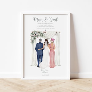 Cadeau personnalisé pour les parents de la mariée, personnalisé, mariage, fille, maman, mère, cadeau, cadeau de mariage, cadeau de la mariée