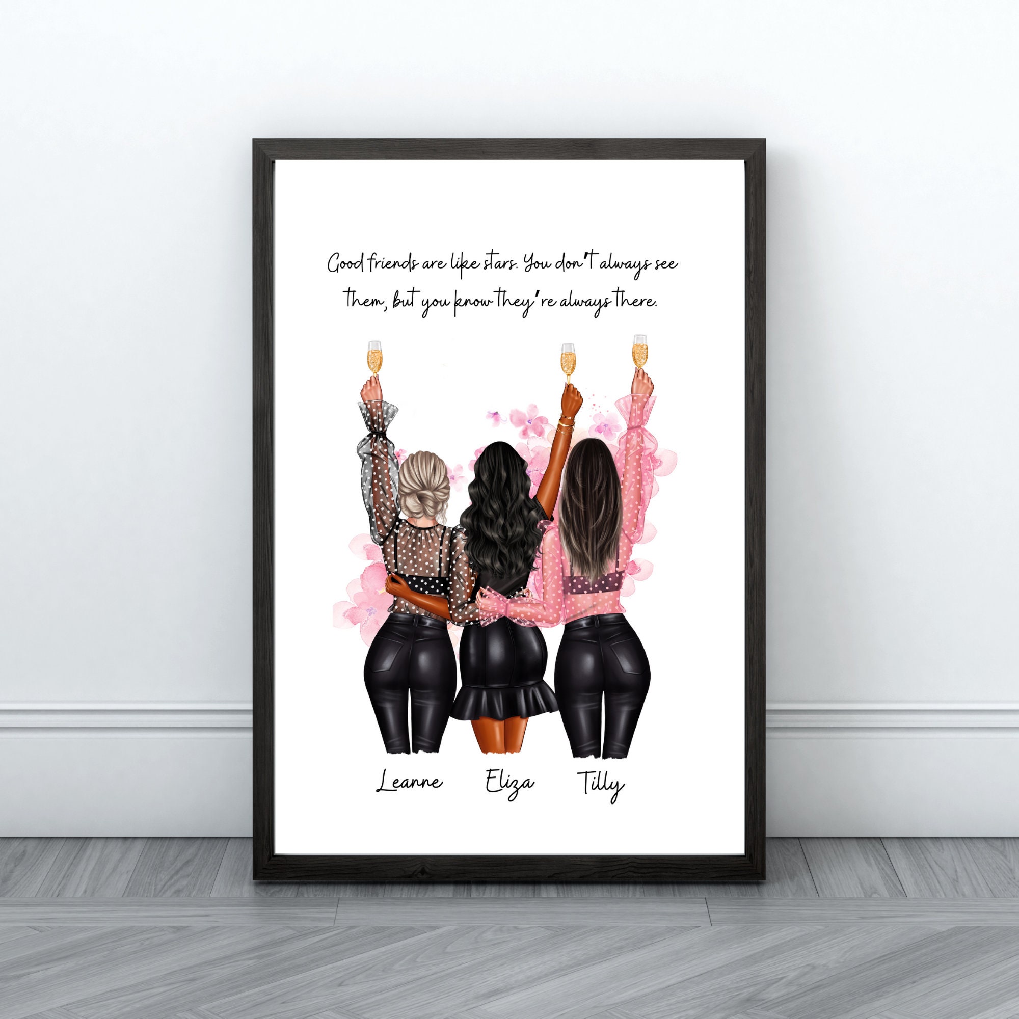 Best Friend Print Personalised Print Quote Wall Art Best | Etsy