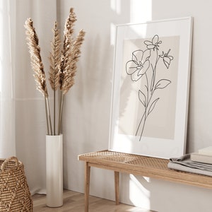 Line Art Beige Decor for Home