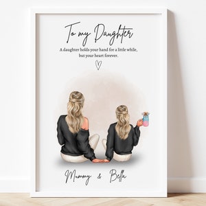 Gift for daughter, Personalised Gift Daughter gift Christmas, print, Daughter gift from Mum, Mum and Daughter print, Birthday gift from Mum