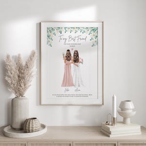 Gift For Best Friend On Her Wedding Day Best Friend Wedding Gift Personalised Wedding Print For Bride Gift from Bridesmaid to Bride image 8
