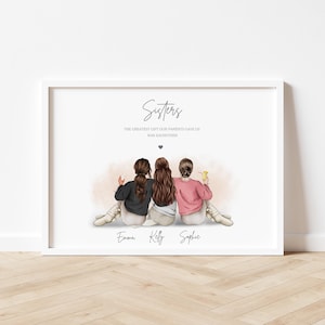 Regalo personalizzato per sorella, regali personalizzati, gruppo sorelle, stampa personalizzata per sorelle, regalo di Natale per lei, regalo unico per sorella