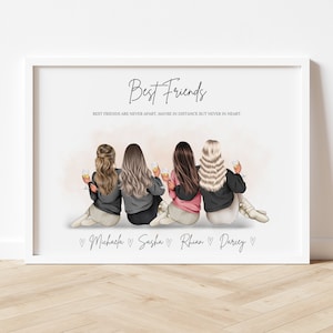 Group Friendship Print Friends gift Best Friend Gift Best Friend Print Group of Friends Print Gift for Her, Gift for Friends