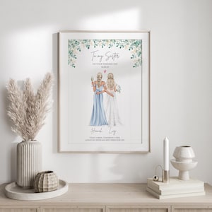 Gift For Sister On Her Wedding Day, Sister Wedding Gift, Personalised Wedding Print For Bride, Gift from Sister to Bride Bild 9
