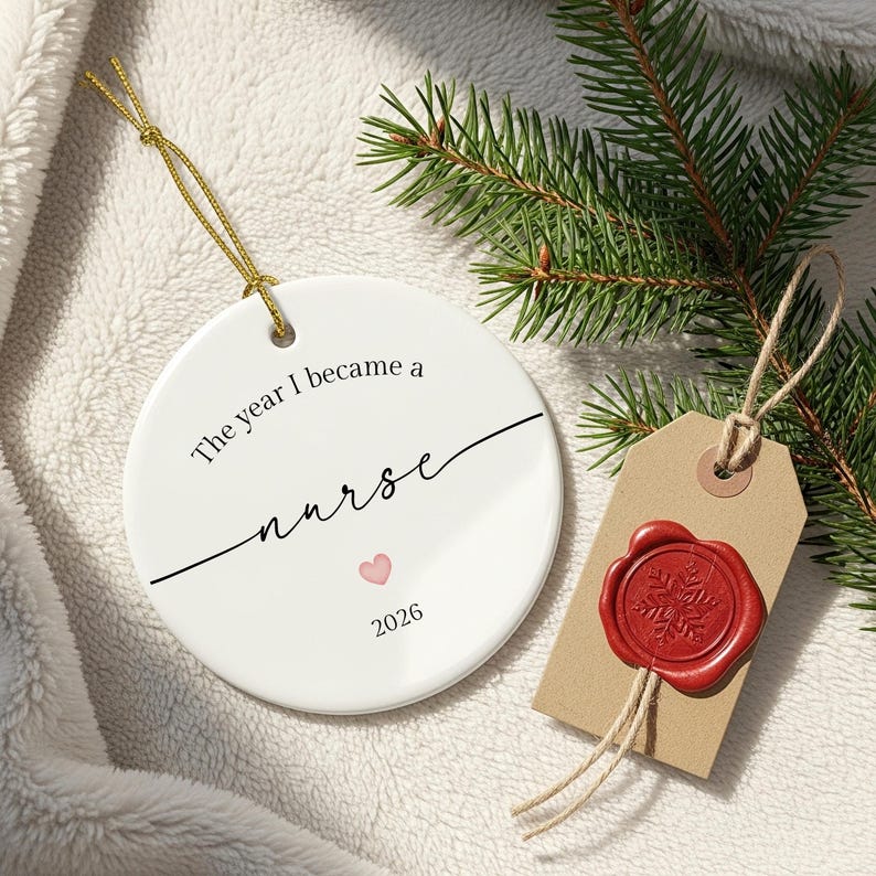 Personalised Nurse Ornament, The Year I Became a Nurse Keepsake, Nursing Graduation Gift, New Nurse Gift, Healthcare Worker Decoration