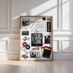 Quadro personalizado com caixa de fósforos para casal, presente de aniversário para ele ou para ela, Dia dos Namorados, aniversário de casamento, lembrança de noivado, decoração de quarto.