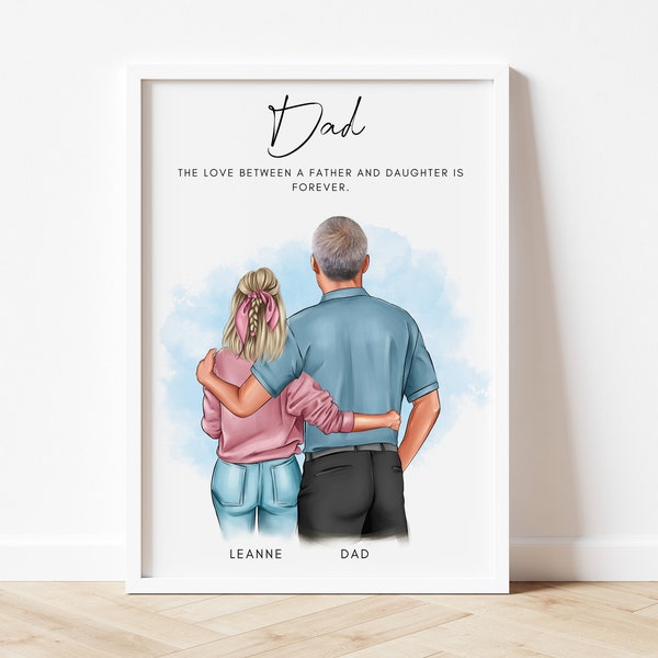 Personalised Father's Day Gift Custom Dad PrintBirthday gift for Dad from Daughter Fathers Day Gifts for Dad Grandad