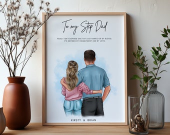 Personalised gift for step dad Father's Day Gift for stepfather Custom Step Dad Print Birthday gift for Bonus Dad from Daughter Fathers Day