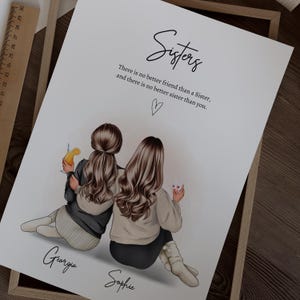 Personalised Sister Print Custom Gift for Sister Birthday Gift for Her ...