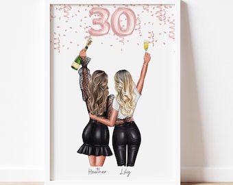 Birthday Gift for Her 30th Birthday Gift Milestone Birthday Gift for Friend Best Friend Print Personalised Print Best Friend Gift,