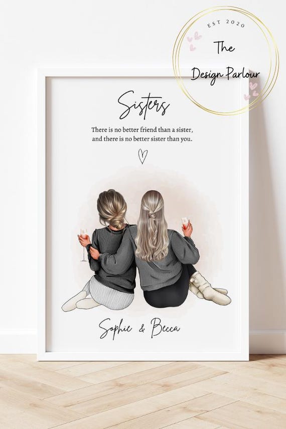 Sister Gift Personalised Gift Sister Print Gifts for Her Sisters Custom Birthday Gift Birthday Gift for Sister Etsy